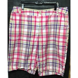 Ladies Plus Size 18W Cato Plaid Bermuda Shorts